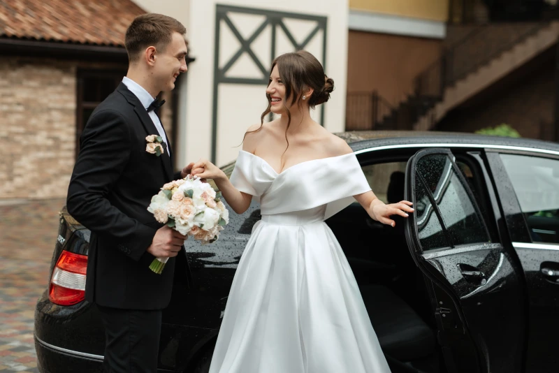 Stylish wedding transportation Los Angeles limo service for bride and groom